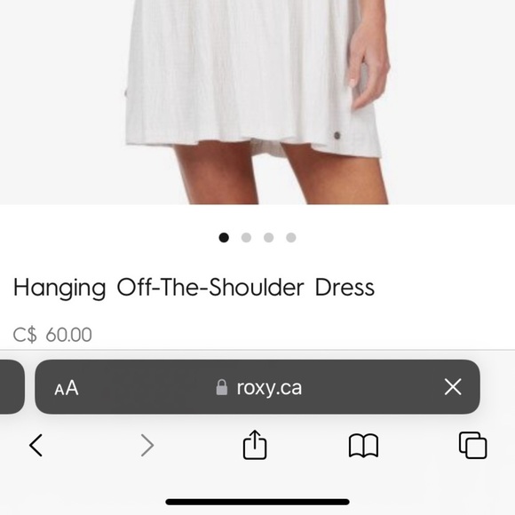 Roxy White Smocked Hanging Off-The-Shoulder Dress - Picture 8 of 9